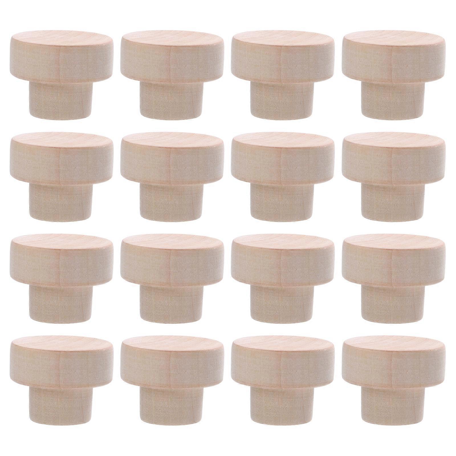 16 Pcs Drawer Handles Cupboard Handles Drawer Door Accessory Drawer Pulling Handles Wood Knobs