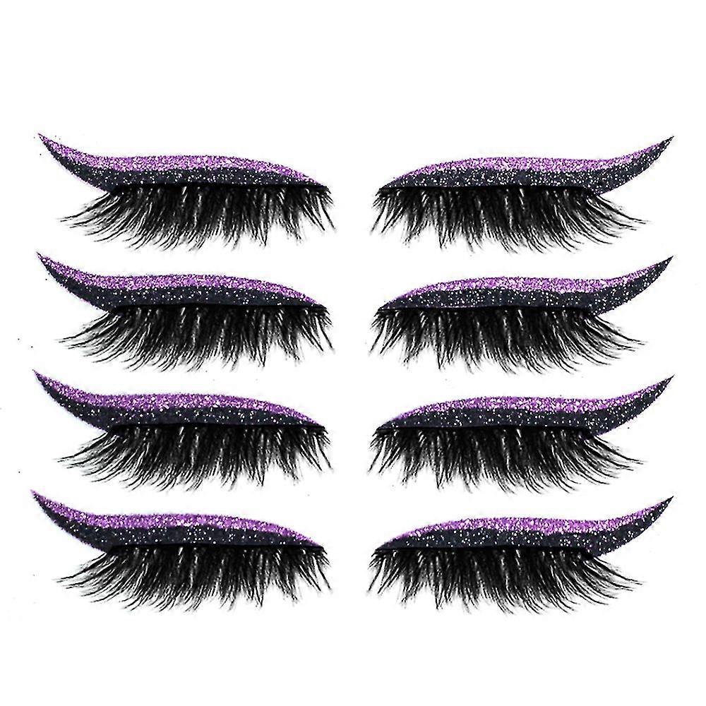 Reusable Glitter Eyelinerstickers False Eyeliner And Eyelash Stickers Makeup Tool