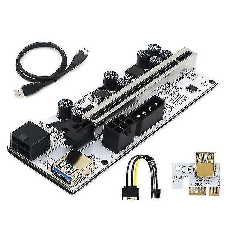 Pci Express 1x To 16x Extension Adapter Usb3.0 Pci-e Riser Card Sata 6pin Power
