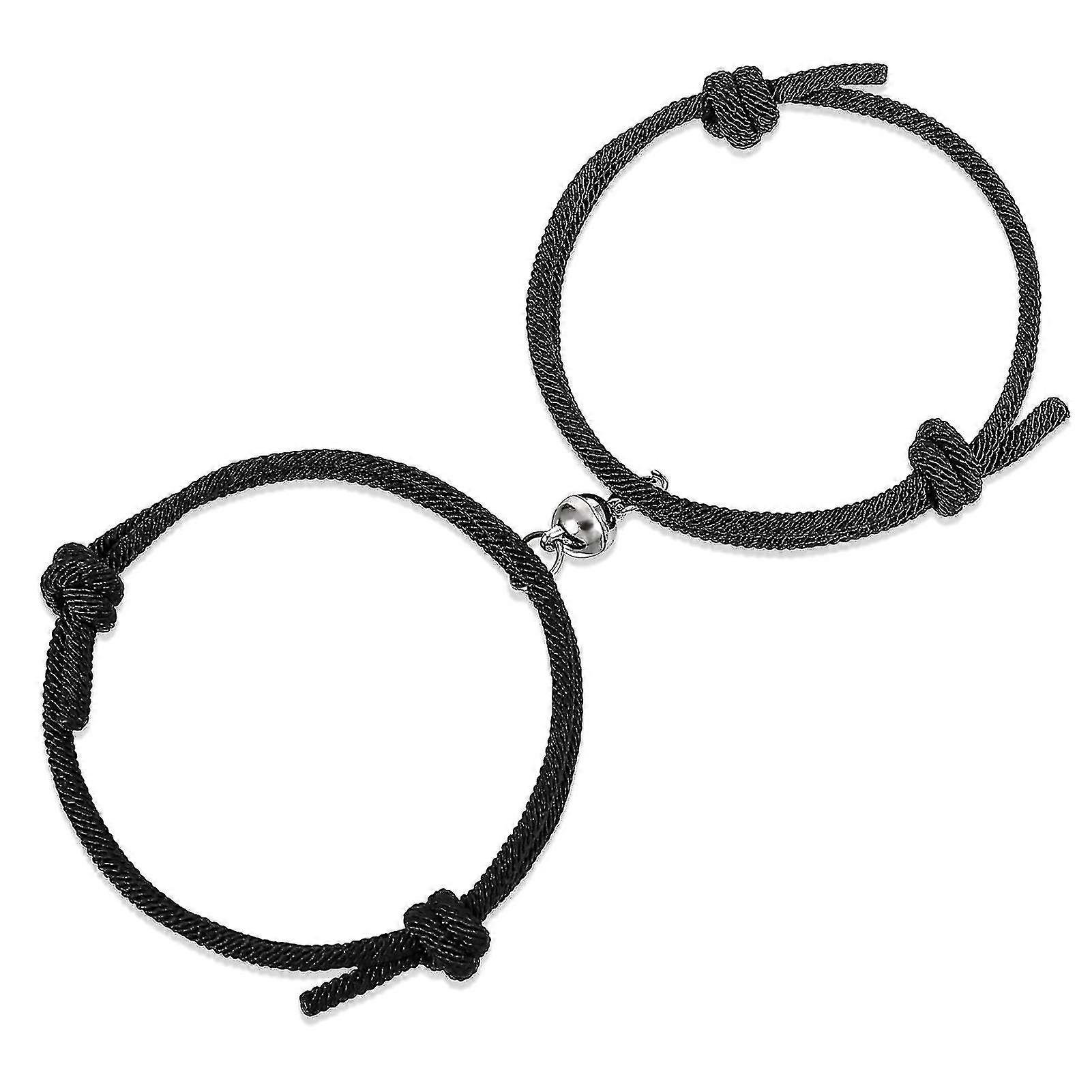 Couple Magnetic Bracelets,adjustable Handmade Cord Bracelet