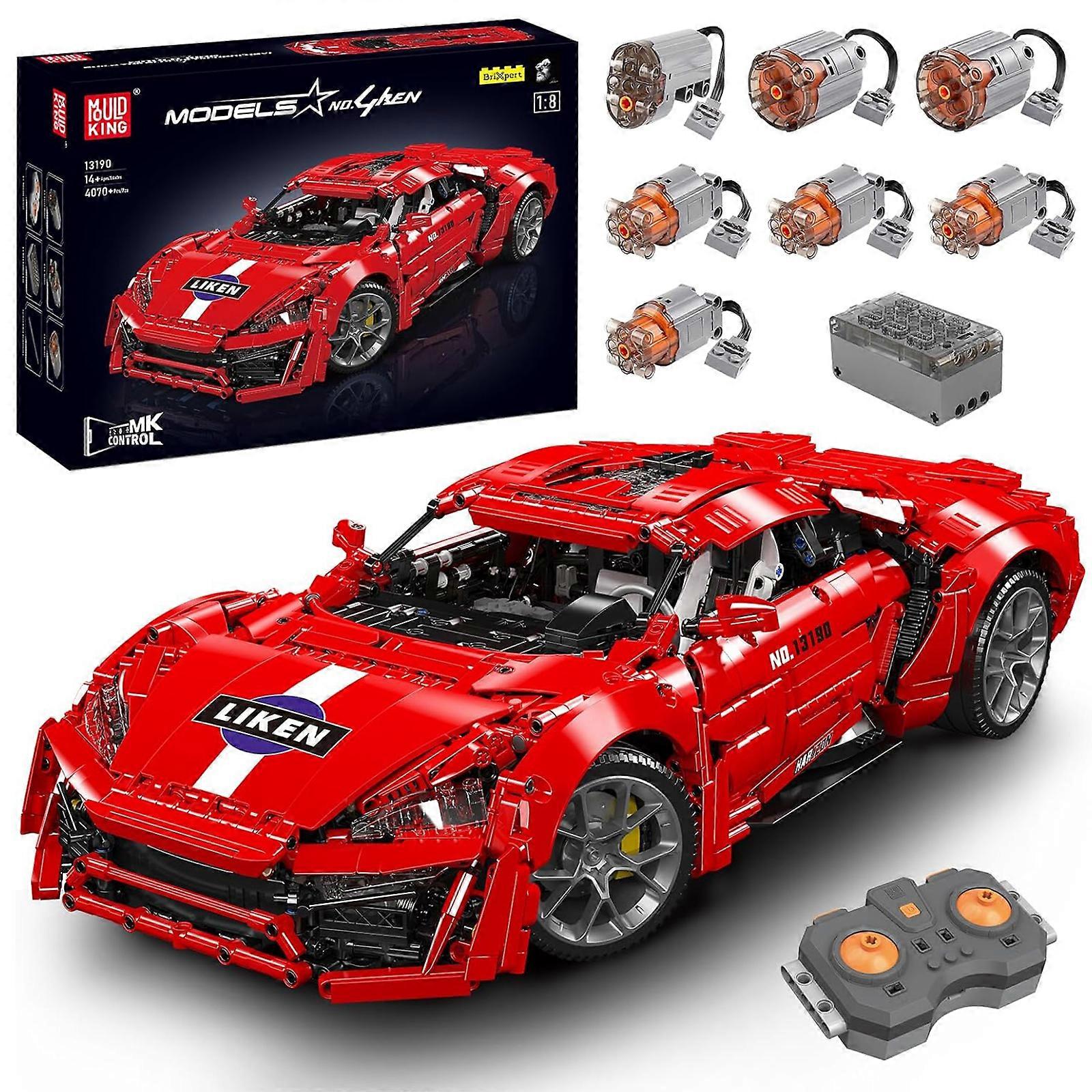Mould King Technical Model Car Building Blocks Set, APP Remote Controlled Electric Kit in Scale 1:8 Super Sports Car, Technology Mechanical Car Buildi