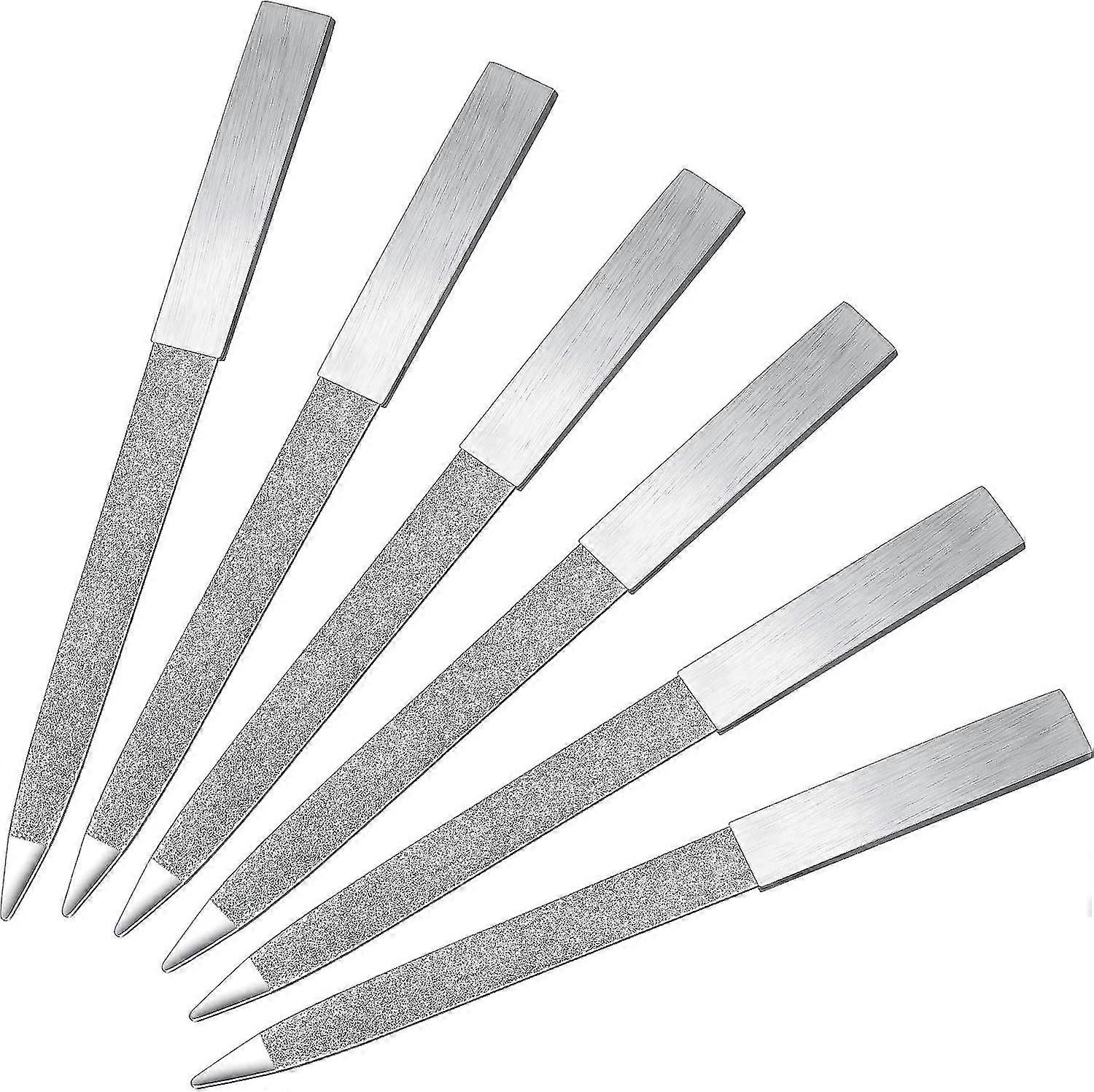 Nail File Stainless Steel Double Side Nail File Metal File Buffer Fingernails Toenails Manicure Files For Salon And Home (6pcs, Silver)