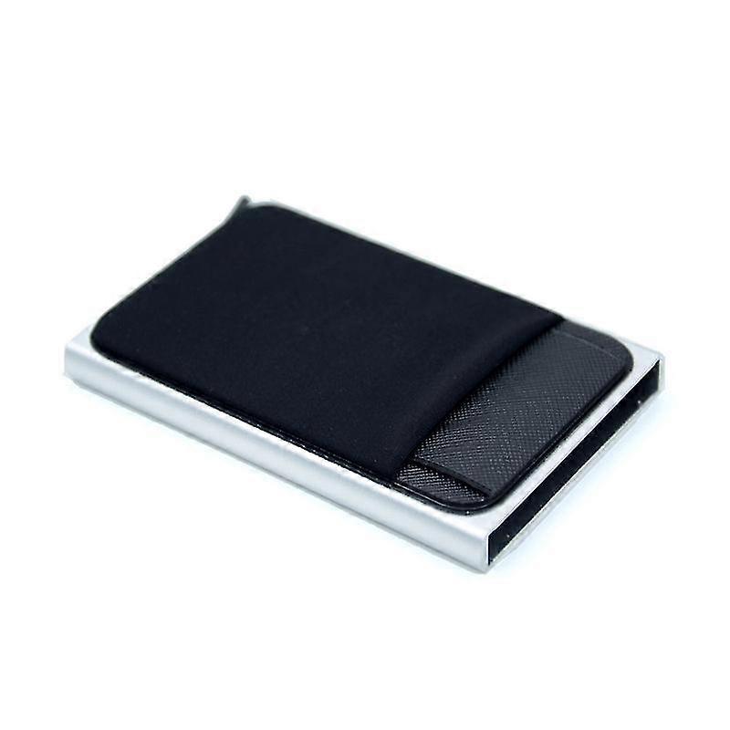 Aluminum Wallet With Elasticity Back Pouch Id Credit Card Holder Mini Rfid Wallet Automatic Pop Up Bank Card Case