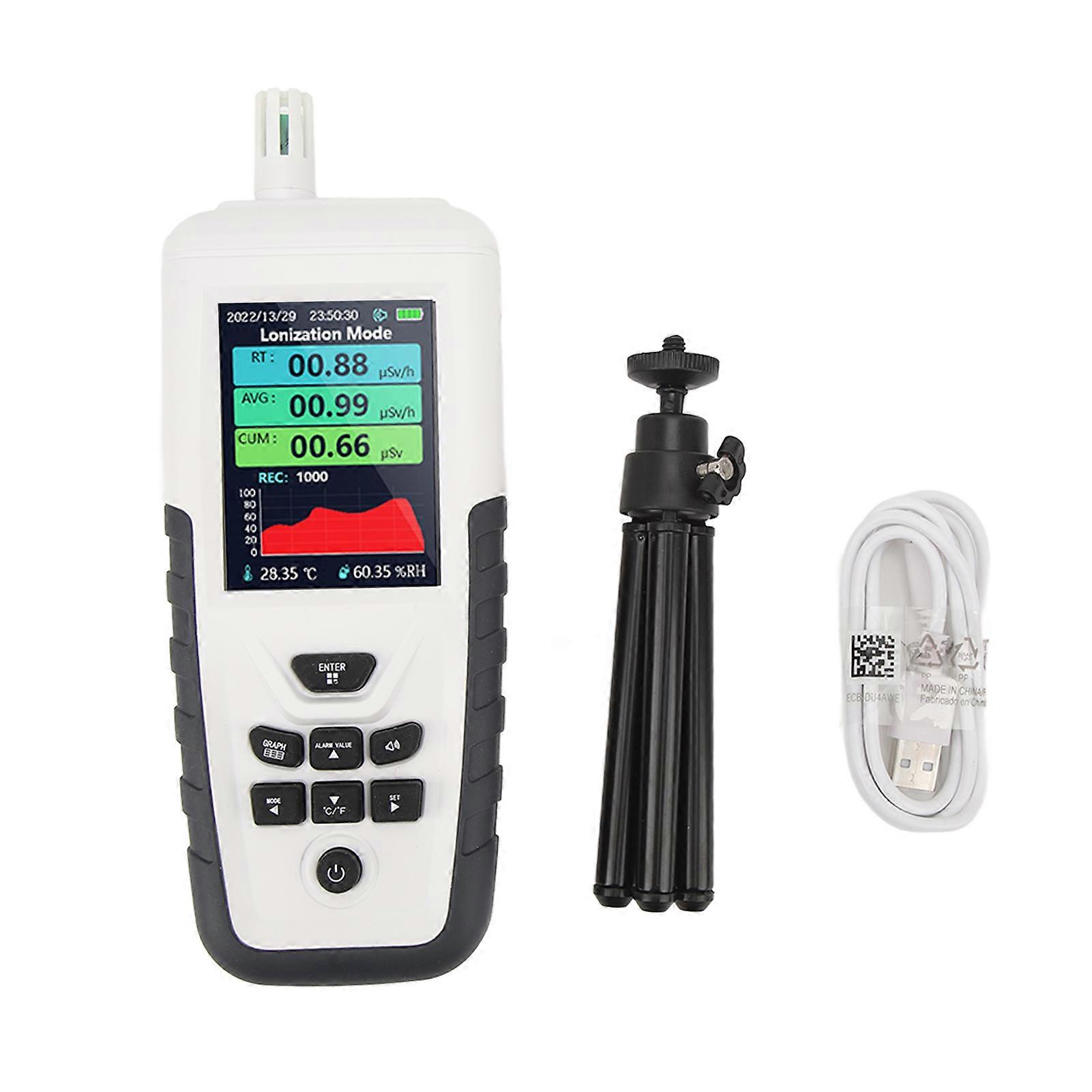 3.2in LCD Screen Nuclear Radiation Detector Professional Geiger Counter Radiation Tester Data Transfer Radiation Detector 