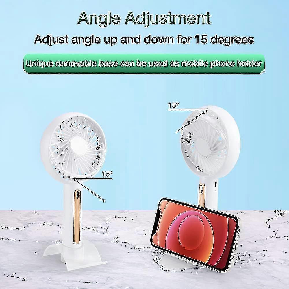 Mini Fan With Cell Phone Holder Battery Operated 4-adjustable Speed Portable Fan