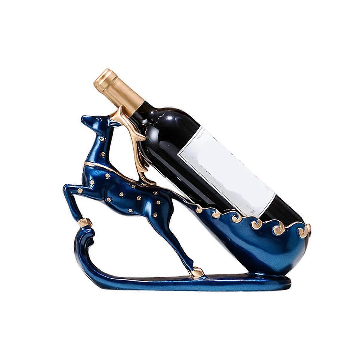 Resin Wine Rack Retro Reindeer Red Wine Rack Display Storage Organizer Shelf for Christmas Bar Home Decor(Only Holder)