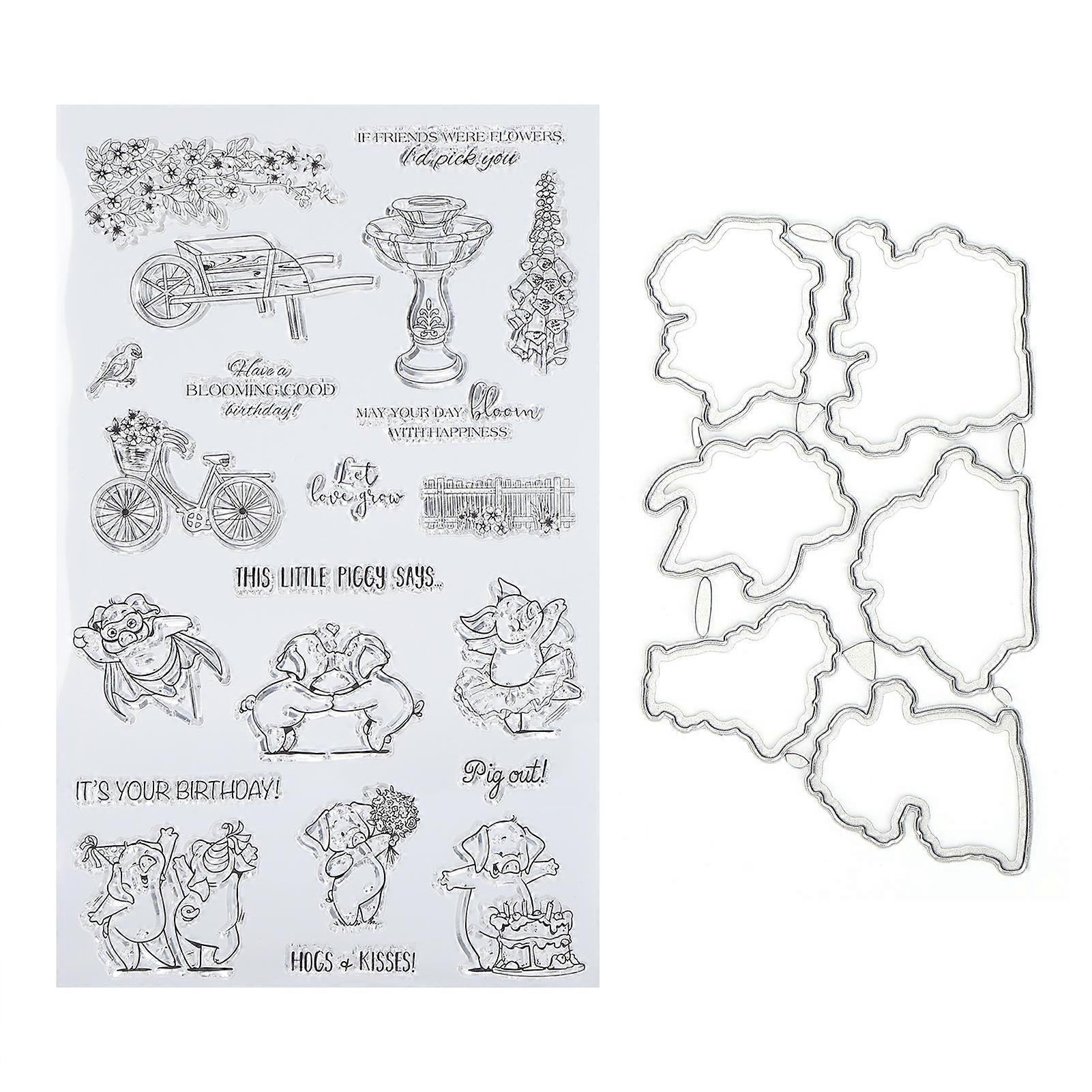 Transparent Stamp TPR Hand Account Greeting Card Making Pattern Decoration with Knife Mold