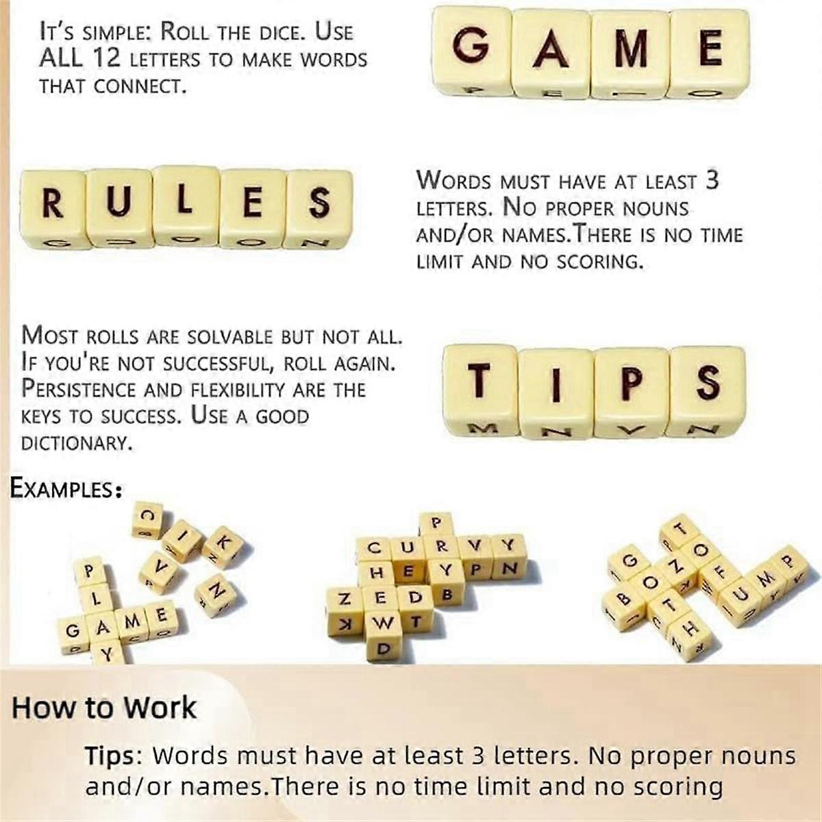 Crossword Puzzle Puzzle Set - 12 Molds of Letters Interesting Educational Word Puzzles for Children and Adults (1 Set)