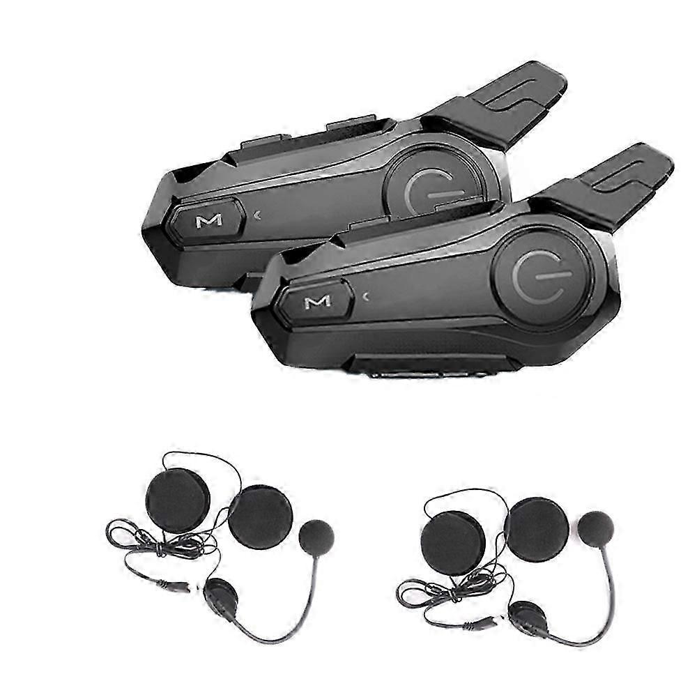 2pcs Bluetooth Intercom Motorcycle Half Helmet Bluetooth Headset For 2 Intercomunicador Wireless He