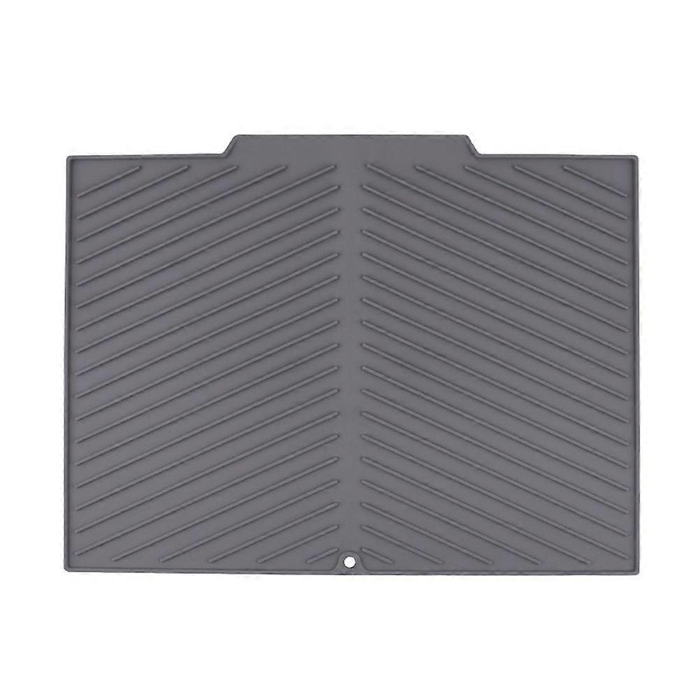 Silicone Drain Mat for Kitchen Counter Non-Slip Heat Resistant Dish Drying Pad with Built-in Drain Foldable Drying Mat Multipurpose Sink Mat Refrigera