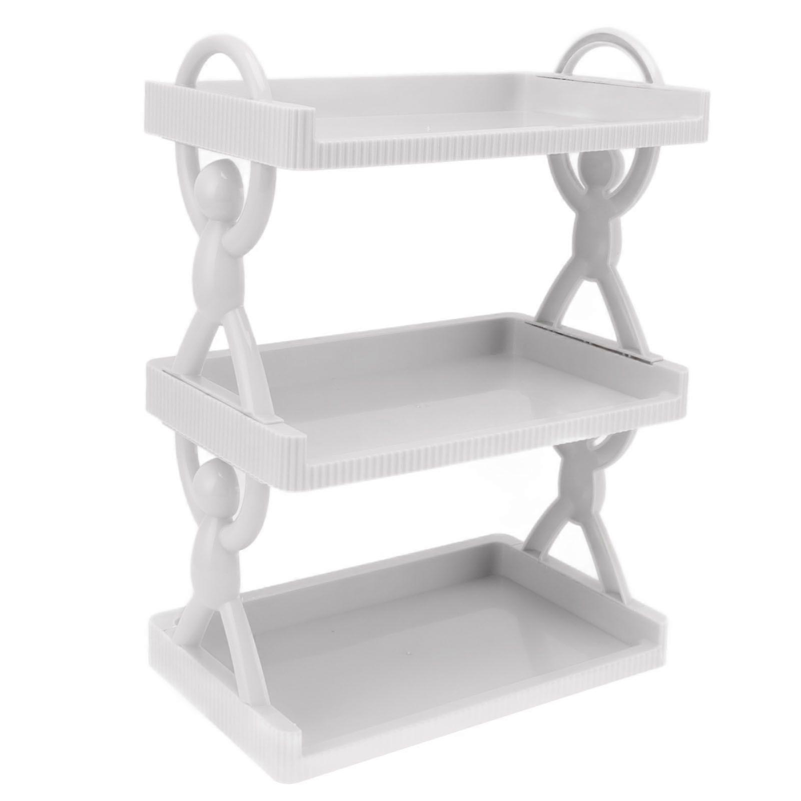 Wall Mounted Storage Shelf Multipurpose Innovative Simple Style Multi Layer Wall Storage Rack for Bathroom Kitchen Gray 3 Layers