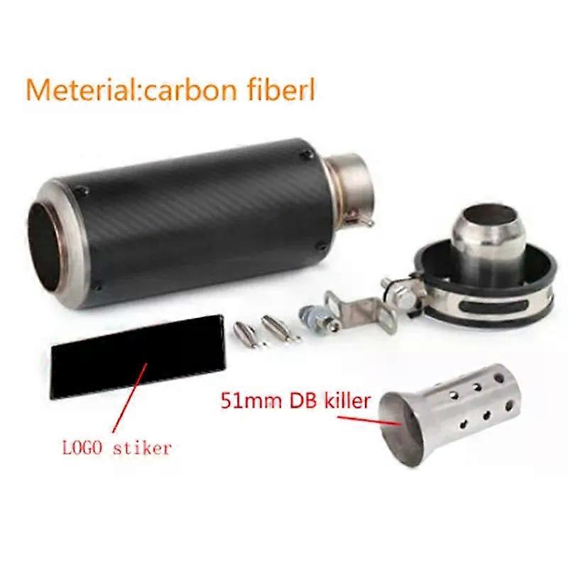 Redkid 51mm/60mm Motorcycle exhaust with DB killer Motorcycle Exhaust Pipe Muffler Carbon Fiber GP-p