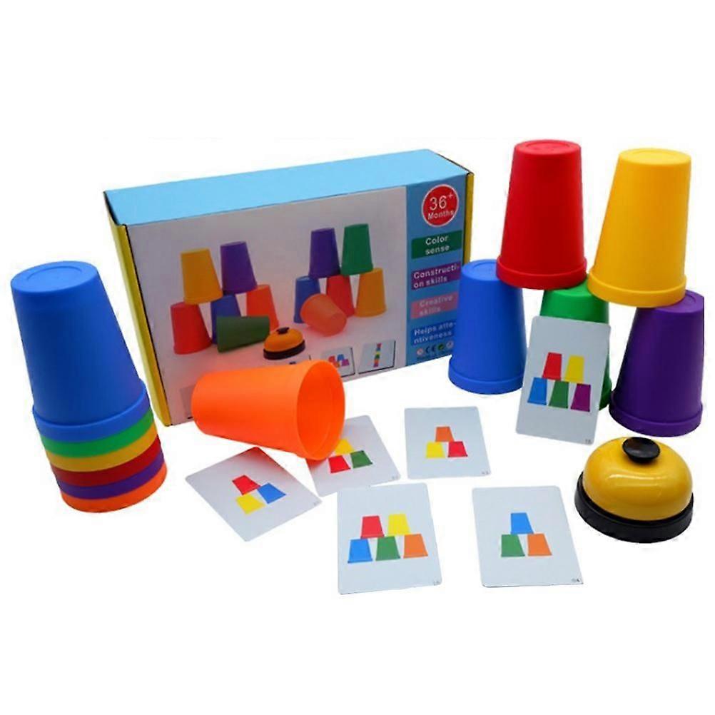 Children Stacking Cups Quick Stacks Cups Sports Speed Training Game Classic Interactive Challenge Competition Party Toy