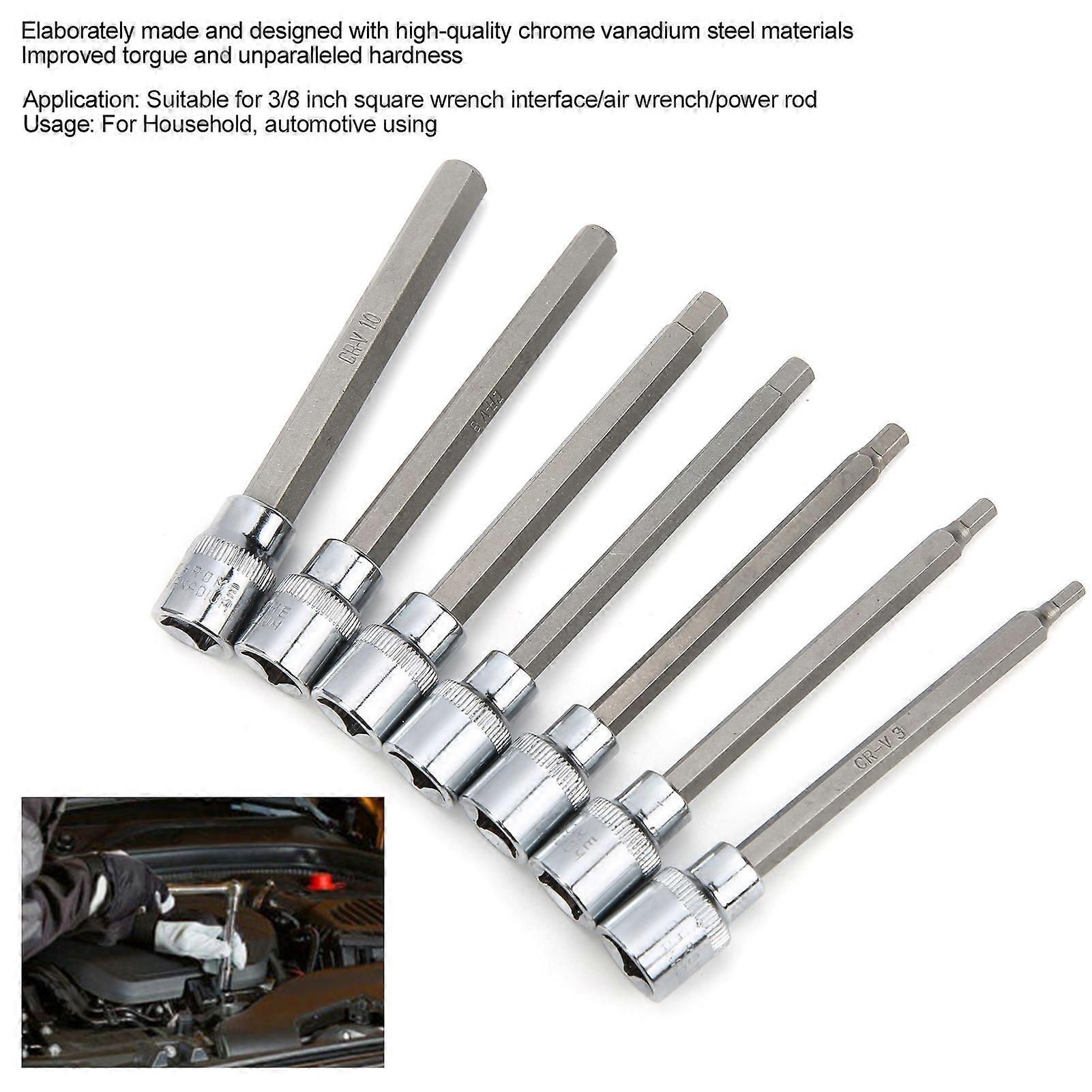 Square Wrench Hex Bit Socket Set 1/4in 3/8in 1/2in Auto Maintenance Repair with Tool Box