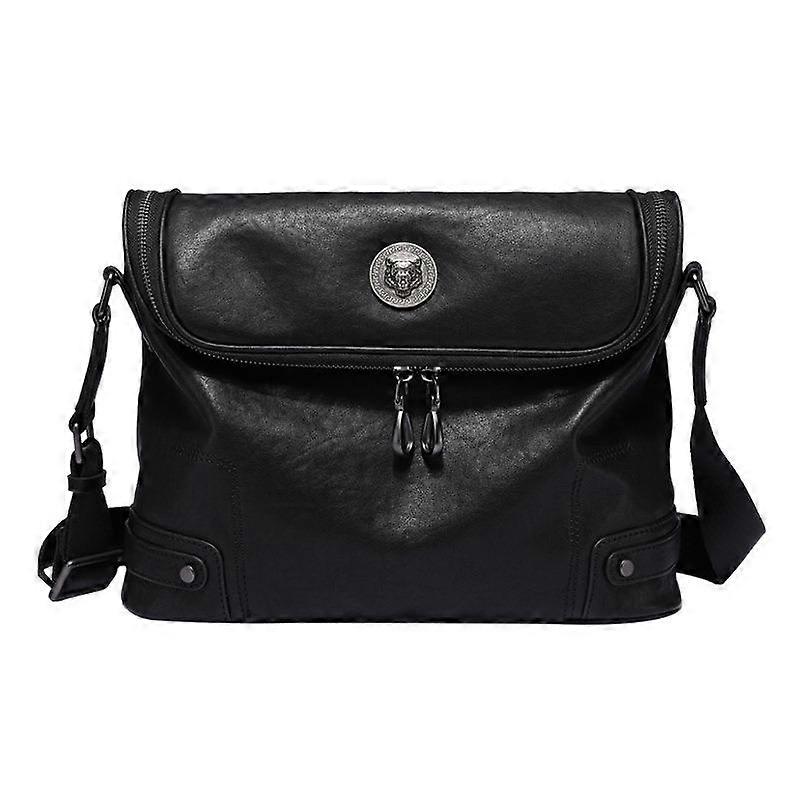 Men's Shoulder Bag Genuine Leather Casual Multi-functional Vertical Crossbody Bag Top Layer Cowhide Large Capacity Men's Bag