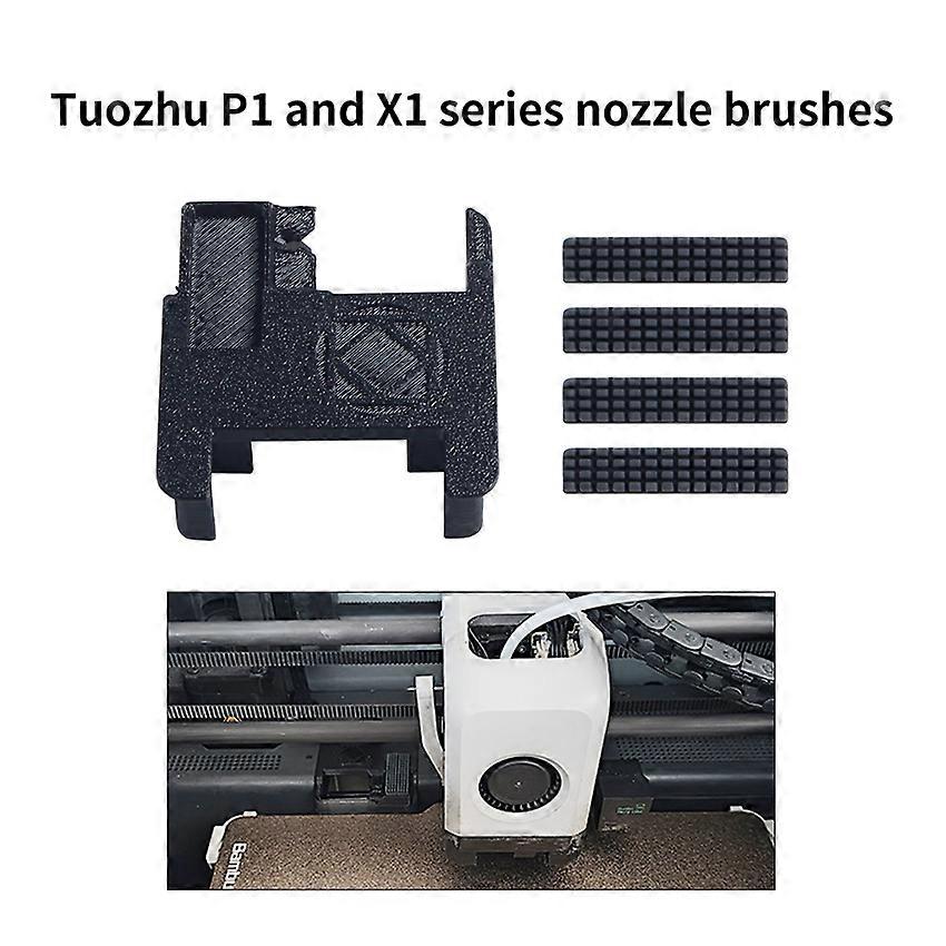  3D Printer Nozzle Brush Kit with Printed Parts for Bambu Lab P1P/X1/X1c Nozzle Silicone Cleaning (X Series Nozzle Brushes)