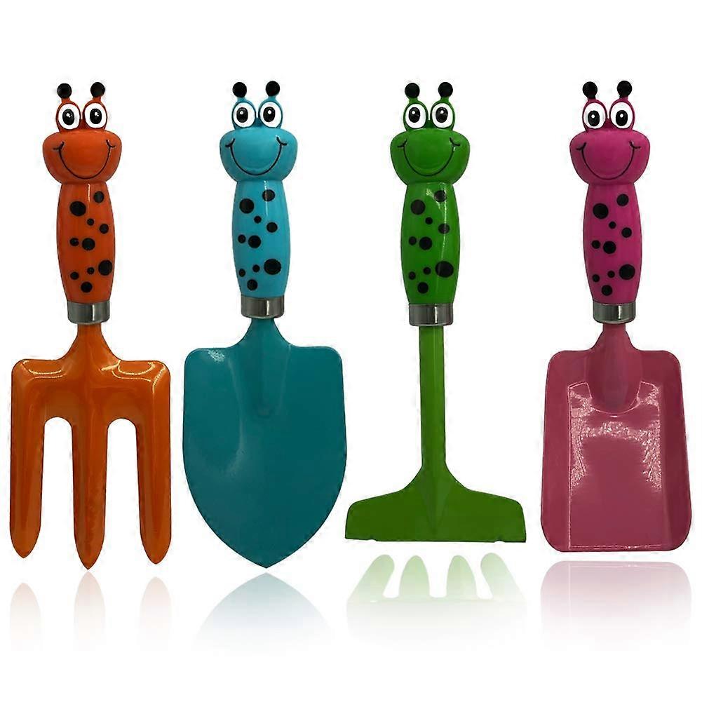 4 Pieces Metal Gardening Tools Set Mini Size For Soil Planting And Transplanting Digging