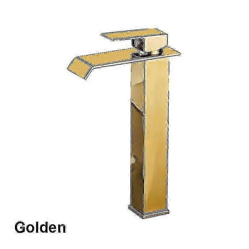 Høy kvalitet messing svart og gull bad blandebatteri kran foss rustfritt stål høy servant tappekran