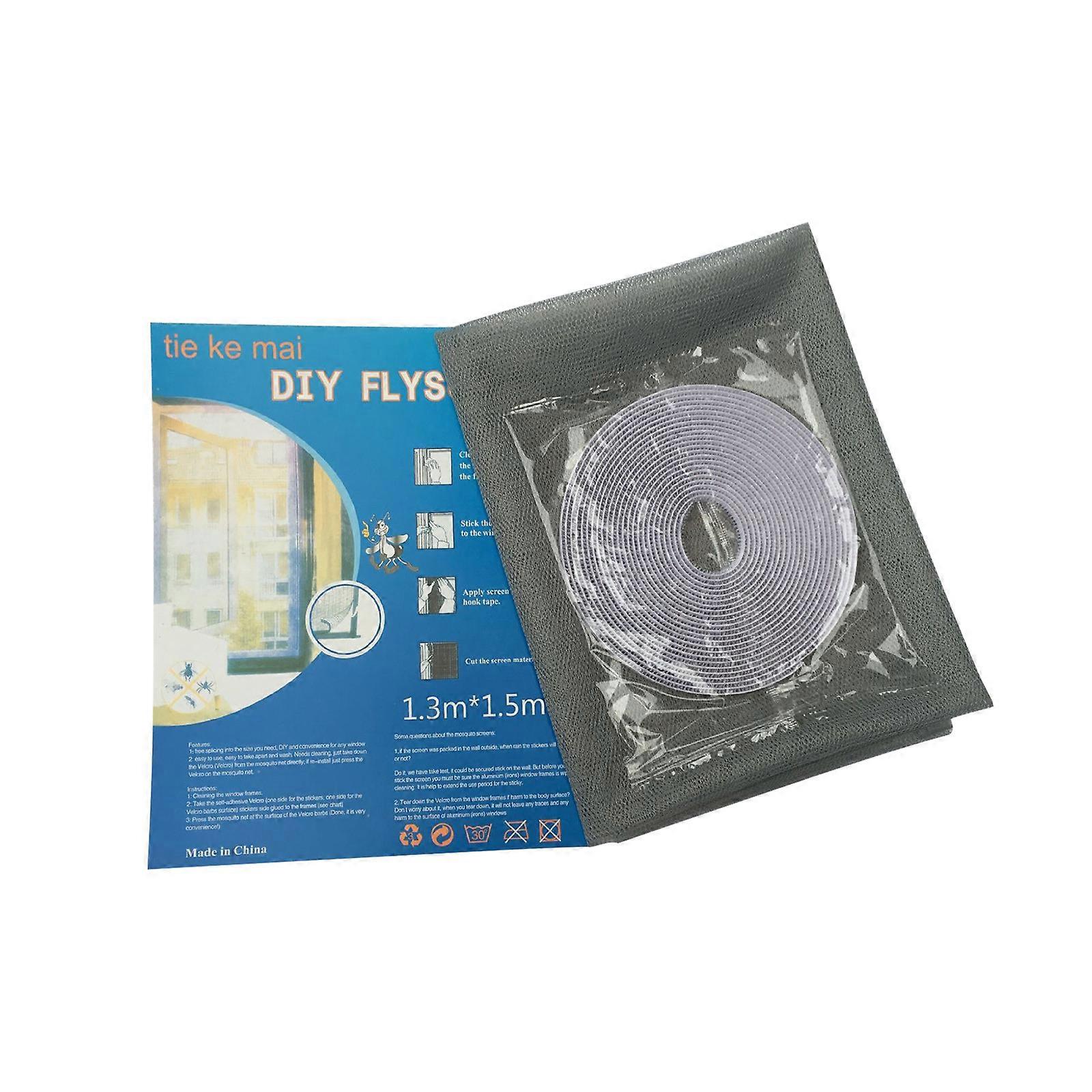 Mosquito Proof Screen Window DIY Self-adhesive Easy Ventilation Invisible Insect And Mosquito Proof Screen Window 1.3 * 1.5m
