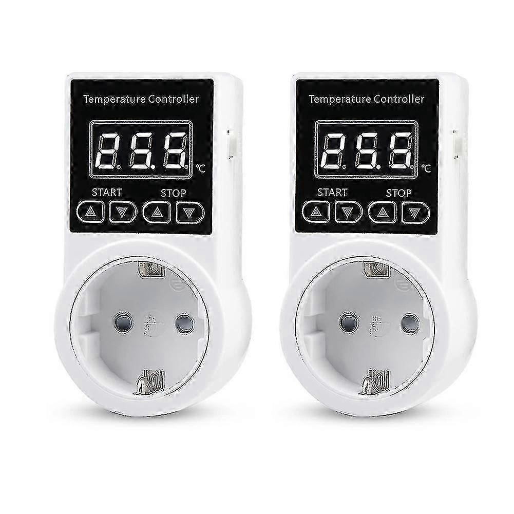 2pcs Thermostat Socket With Sensor, Digital Temperature Controller Socket, Waterproof Temperature S