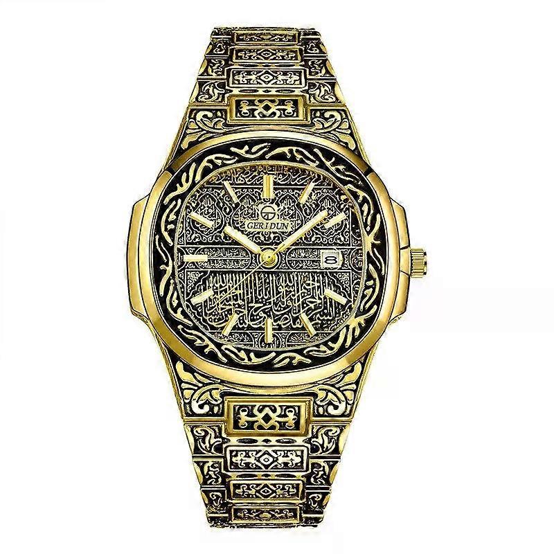 New Pattern Retro Large Dial Stainless Steel Calendar Business Men'S Watch For Men Luxury Top Brand Men Watches Reloj Hombre