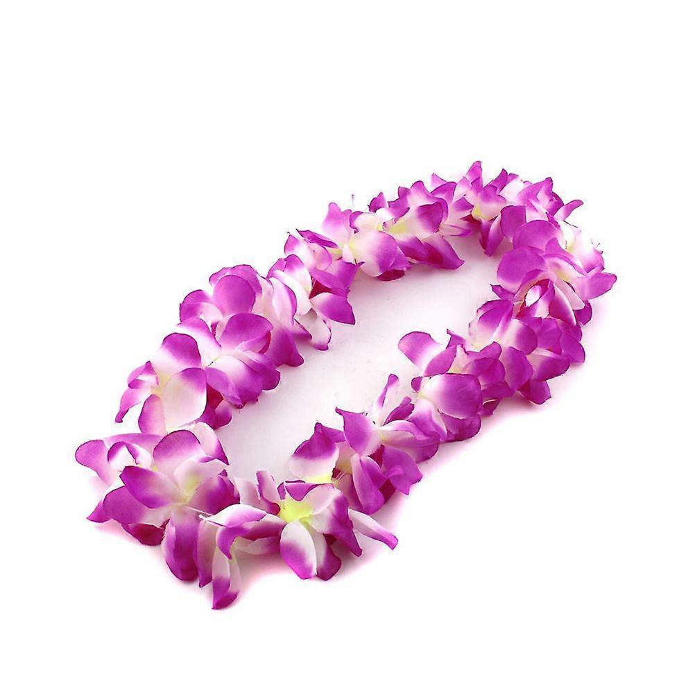 Moda Hawaii tropicale Hula iarba dans floare colier Garland (violet + alb)