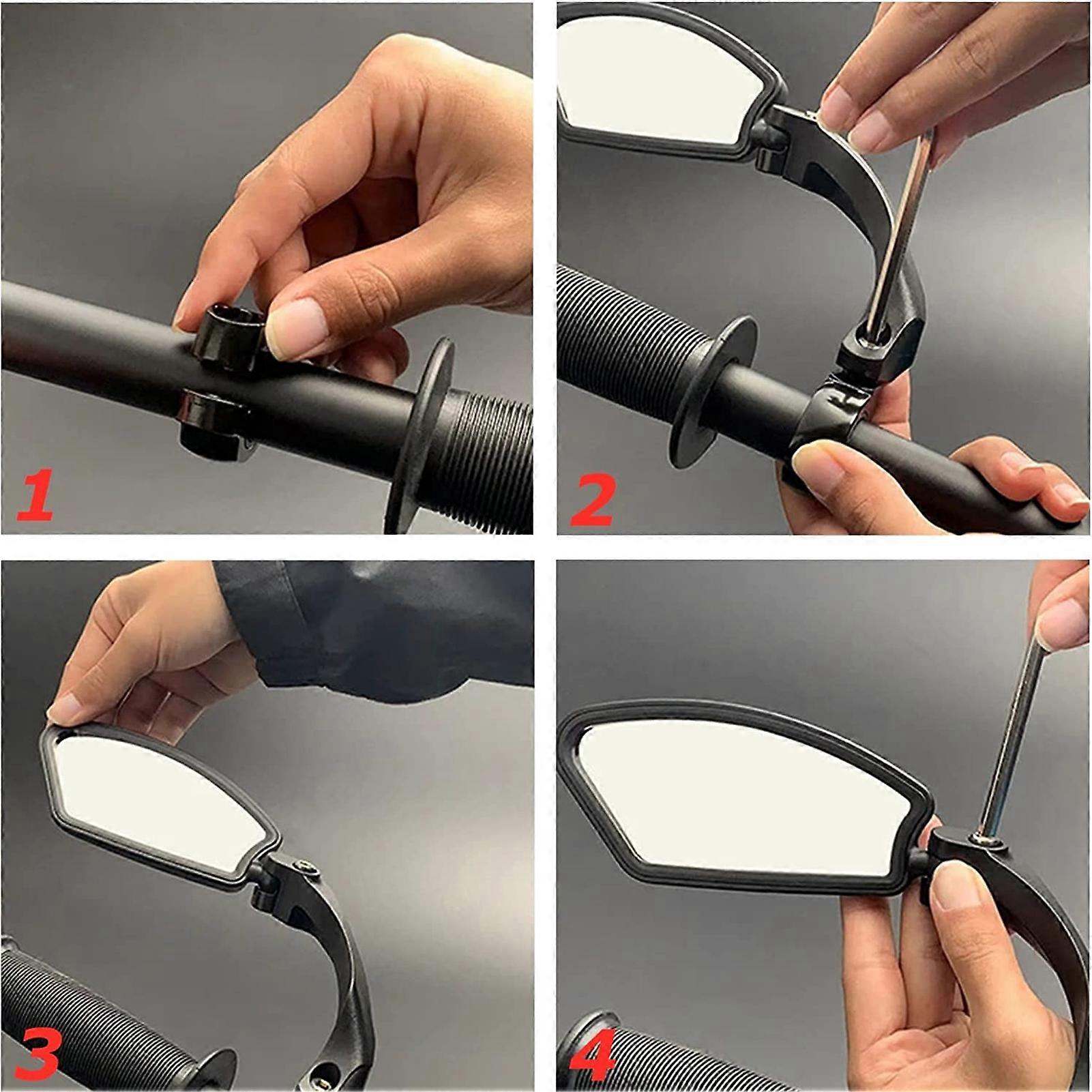 Bike Mirror Adjustable Bike Mirror Handlebar Rearview Mirror Convex Rearview Mirror Handlebar Bike Motorcycle Mirror 360°Rotation Handlebar21-26mm