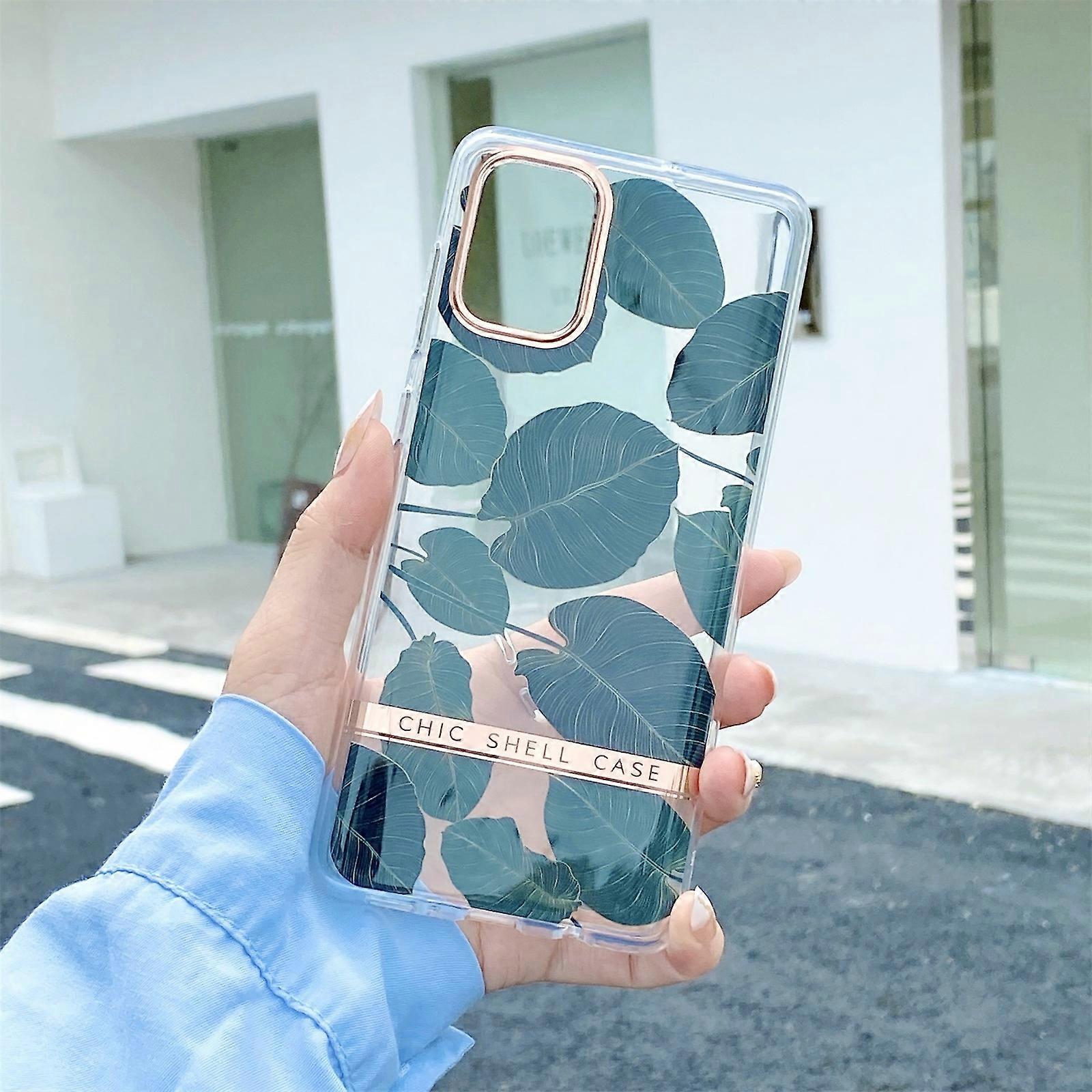 For Samsung Galaxy S20 High Translucent Electroplating Flower Pattern TPU + PC Shockproof Case