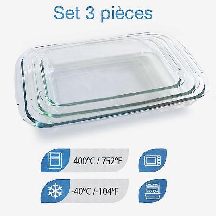 Set of 3 rectangular oven dishes IBILI