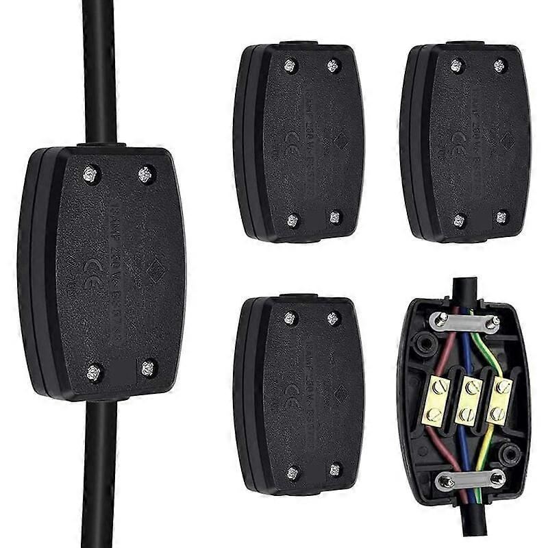 Hard And Durable Distribution Box, Safe And Reliable Terminal Box For Outdoor Wiring, Accommodates Various Wires, 13Amp 250V, 4PCS