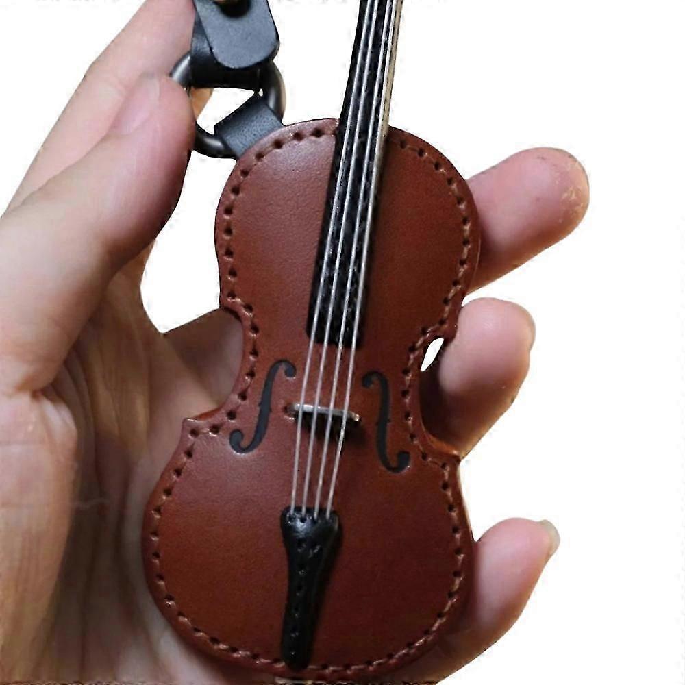 Crafted Leather Violin & Cello Keychain,Musical Instrument Keychain