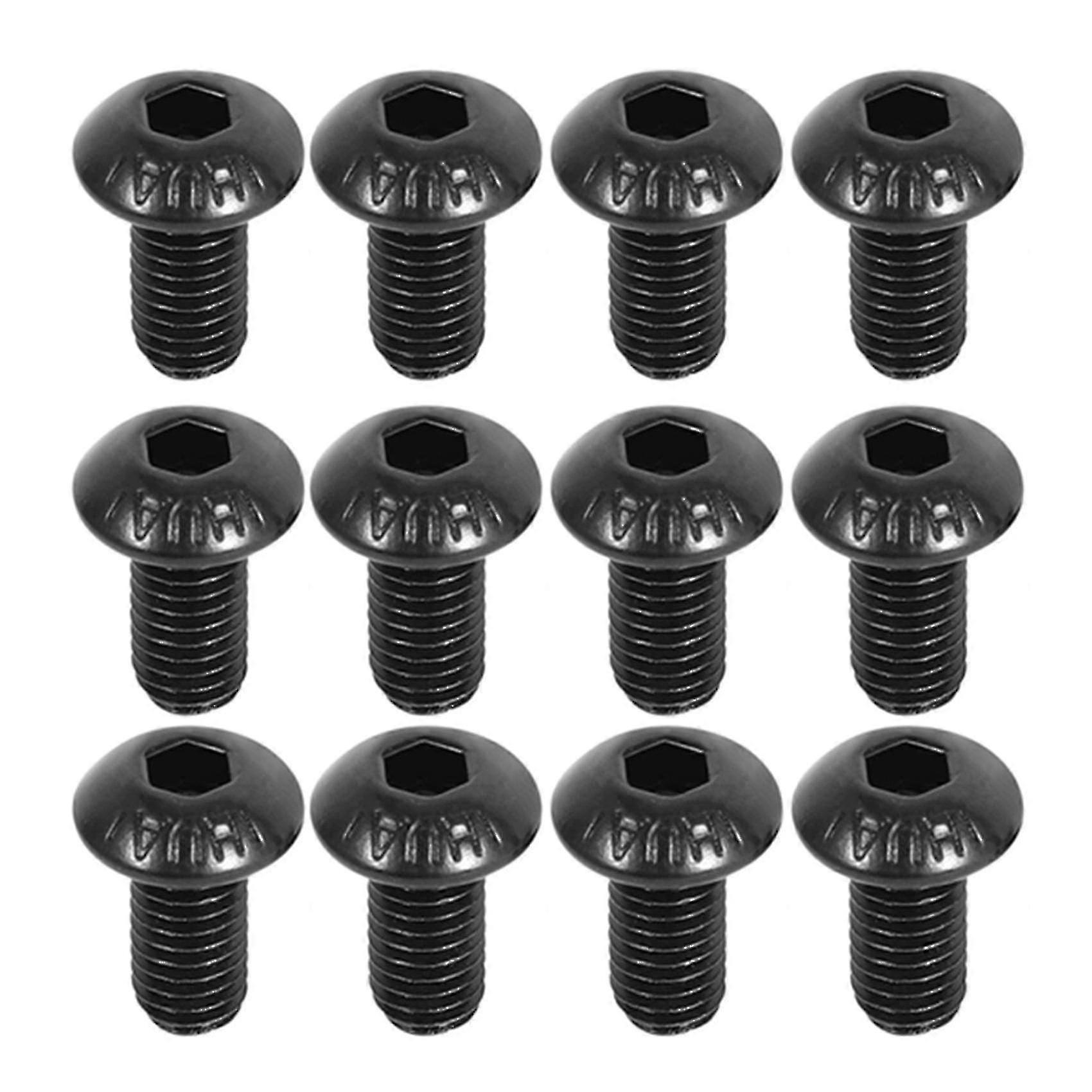 Button M5 X 10mm Hex Head Screw Cap Black 50