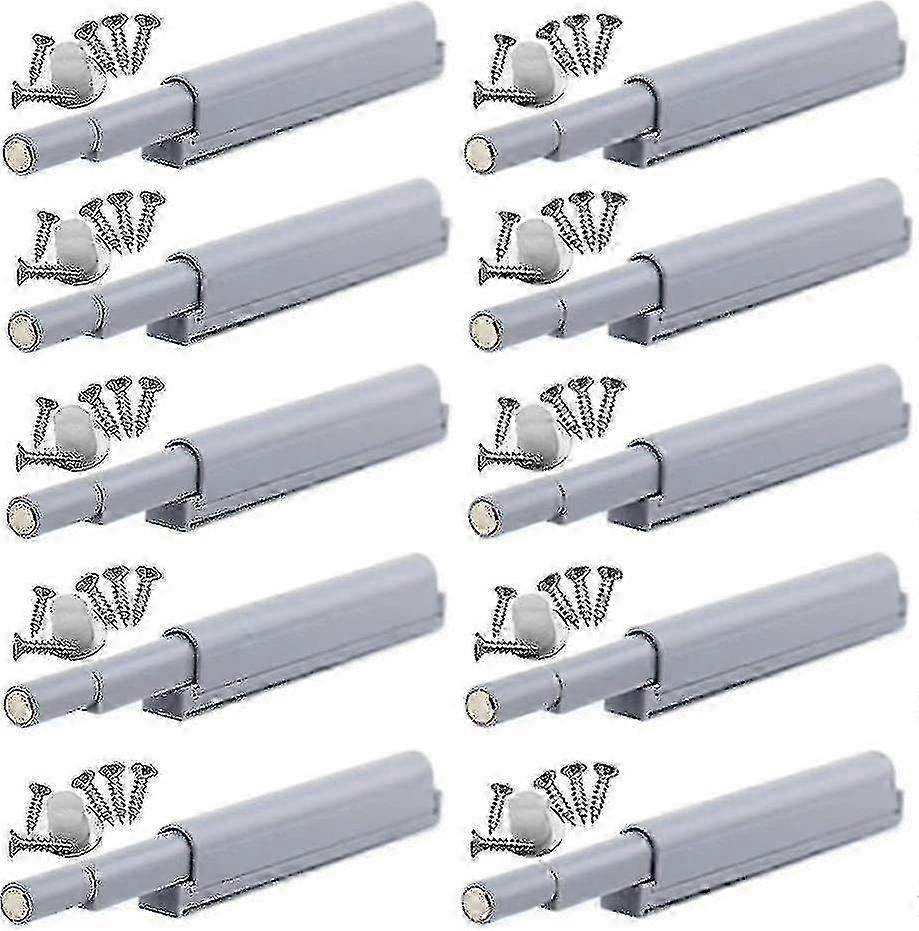 10 Pieces Push-to-Open Magnetic Latches for Easy Door Opening and Closing