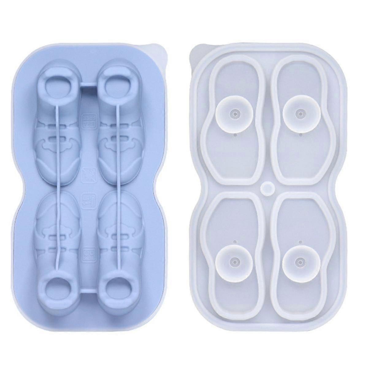 Shoe Ice-Cube Mold 4 Cavity Shoe Shape Ice-Cube Molds Reusable Fun Shape Ice-Cube Tray Easy Silicon