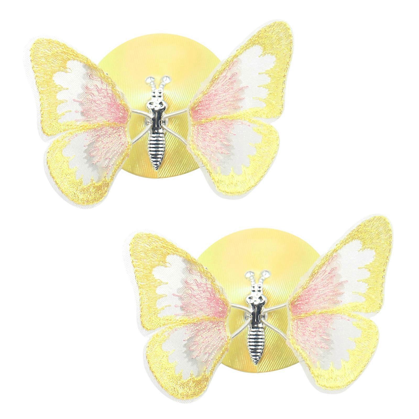 Couvre-mamelon papillon 3D pour femmes Réutilisable Adhésif Cuir Pasties Rave Poitrine Pétales Soutiens-gorge collants Mamelon Autocollants Jaune