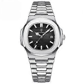 Fashion Business Man Watch Waterproof Luminous Date Stainless Steel Men Quartz Watch Luxury Square Men's Watches
