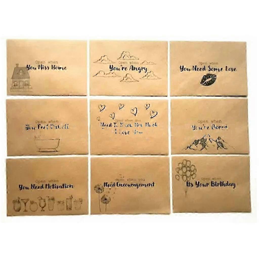 9/12pcs Going Away Envelopes for College Care Gift - Open When Letters