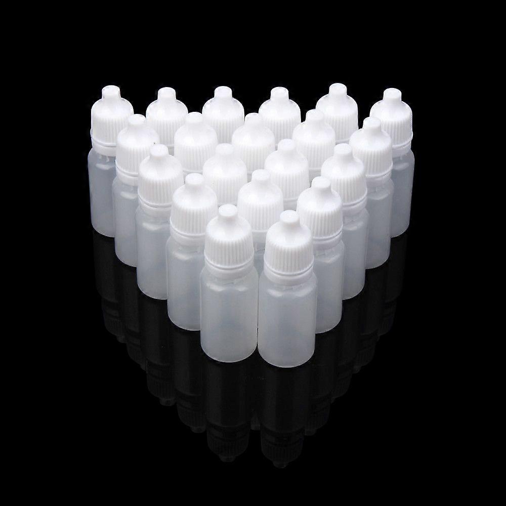 100PCS 10ml White Plastic Squeezable Spill Bottles, Pure Light Transparency, Refillable Liquid Container