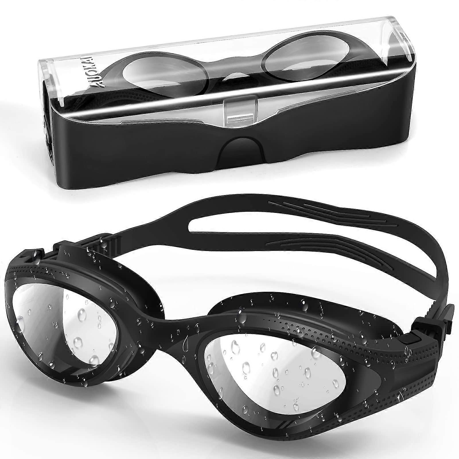 משקפי שחייה, משקפי שחייה לגברים, נשים בוגרות, משקפי שחייה להגנה מפני ערפל UV עם מארז אחסון, ללא דליפה, ראייה ברורה, סיל מתכוונן