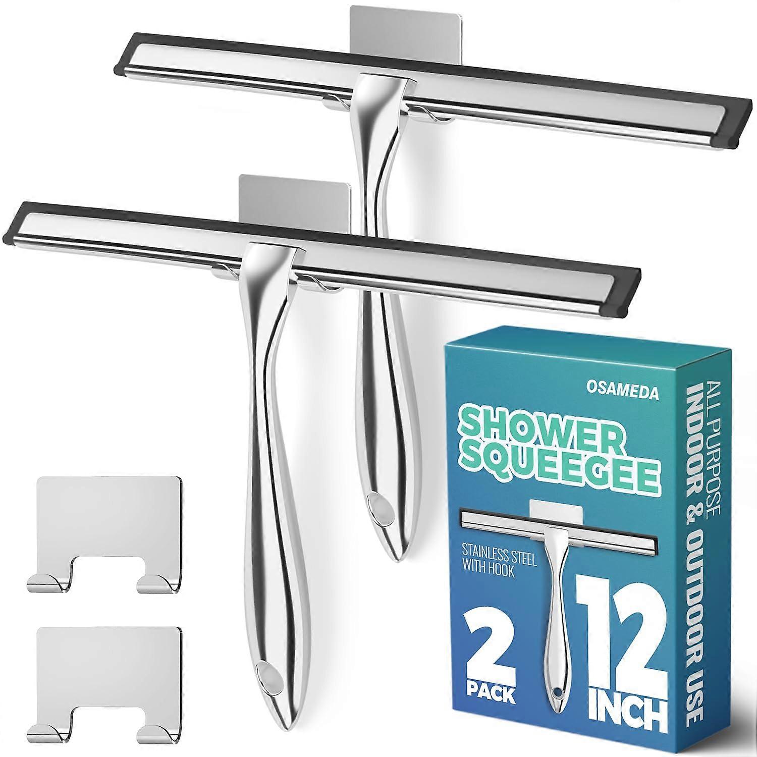 2 ck Aurpse Shwer Squeegee fr Gss Drs 12Inches