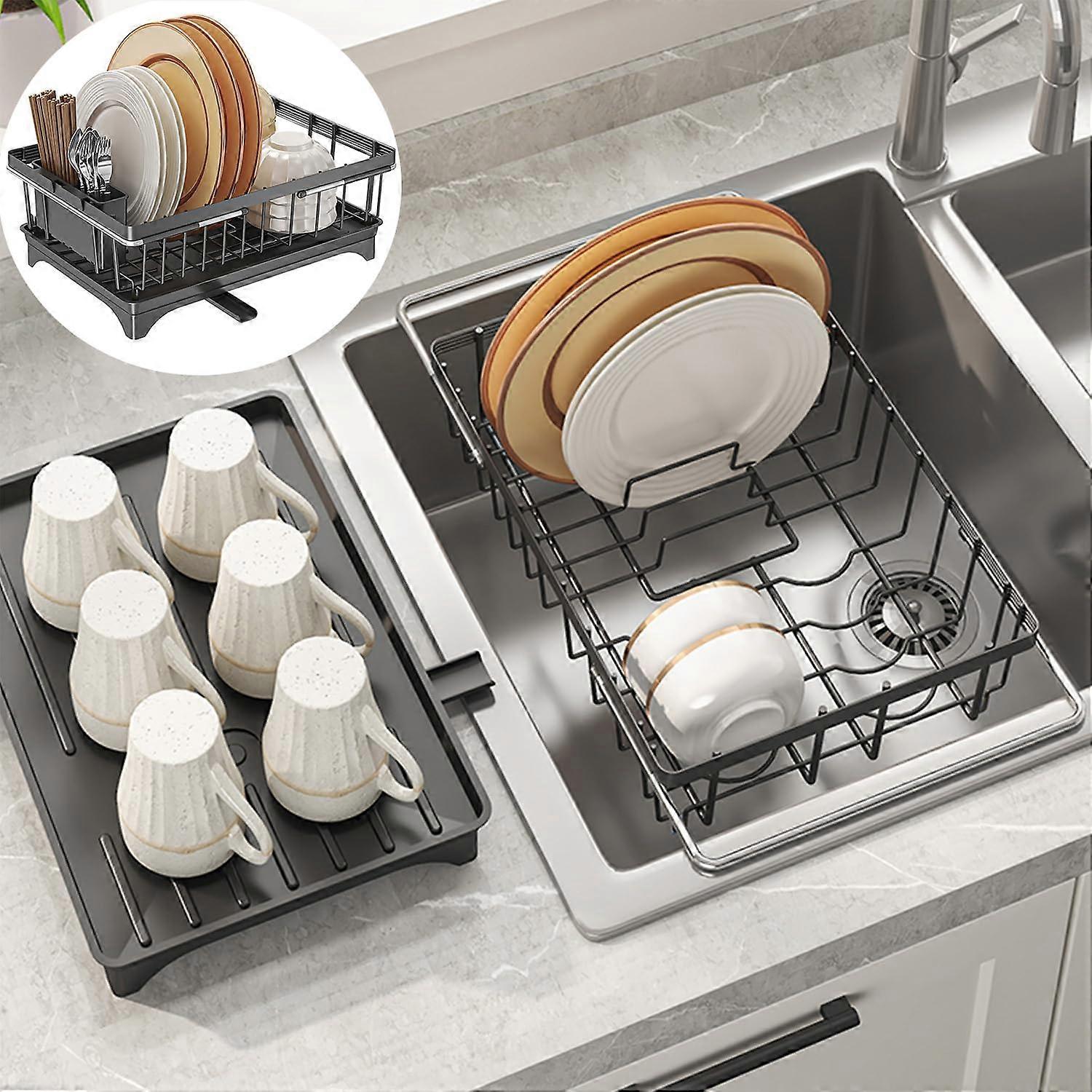 Expandable Dish Drying Rack for Over Sink and Countertop