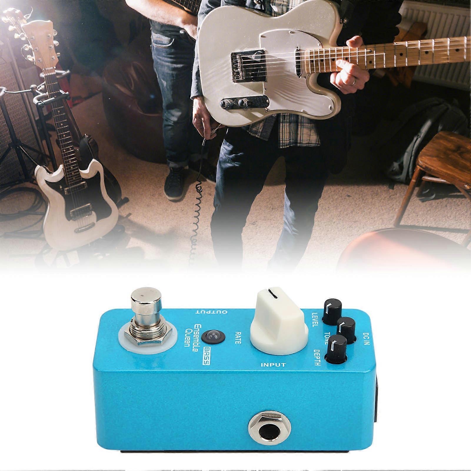 Bass Chorus Effect Pedal Metal Blue Guitar Pedals with True Bypass Switch LEVEL DEPTH RATE Knob