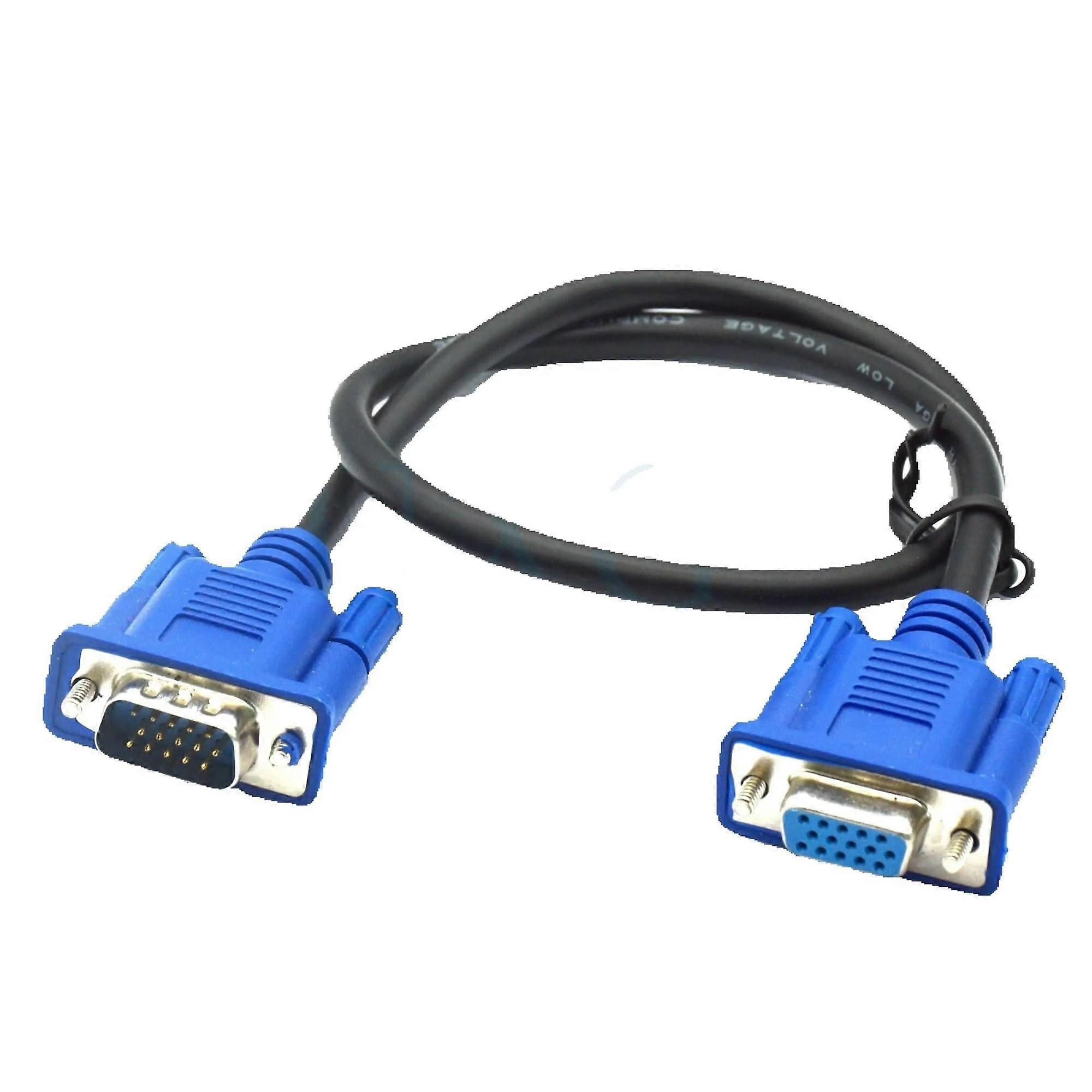 HD15Pin D-Sub Short Video Cable Cord Male to M/F, Compatible with PC, Monitor, Projector TV(1.5m)
