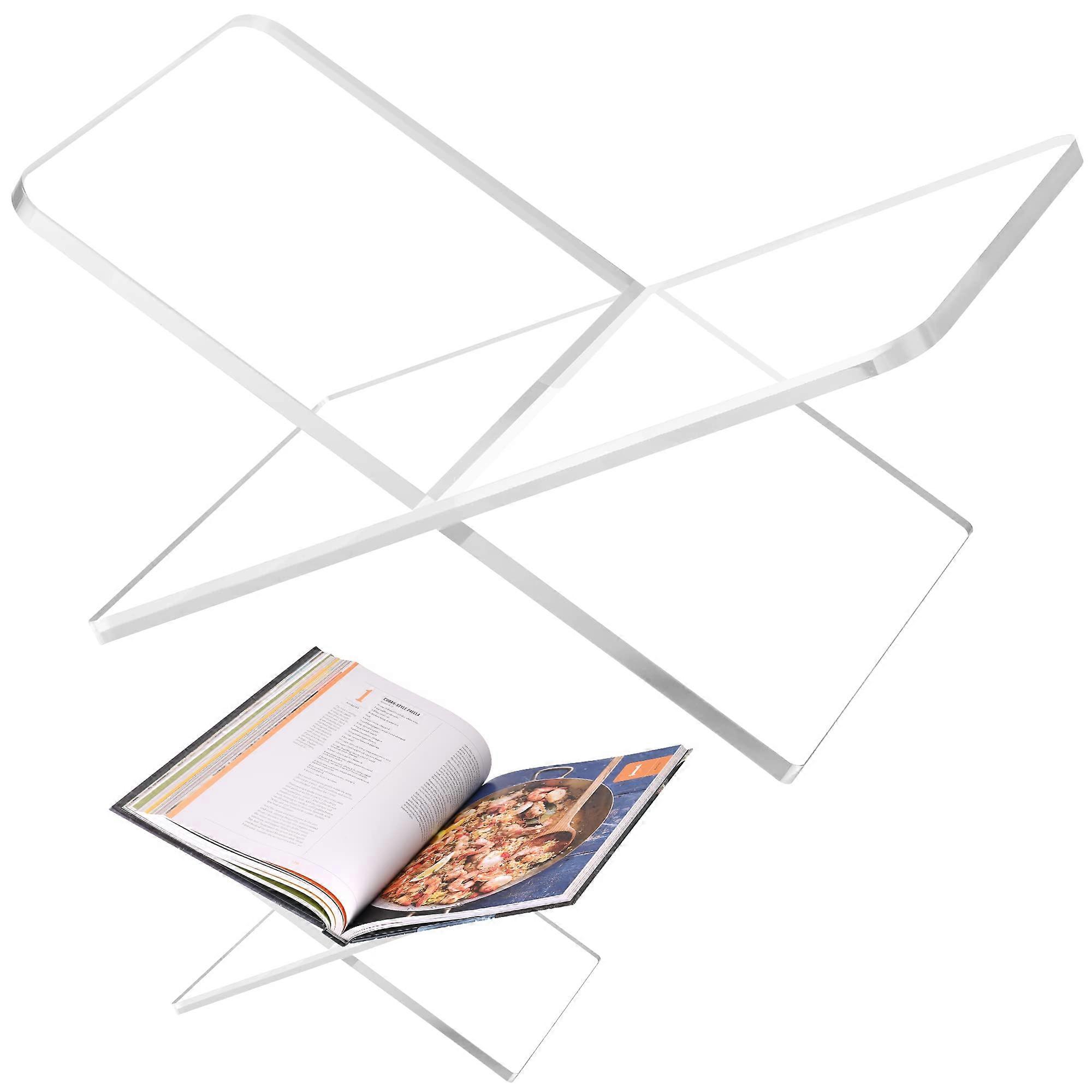 Acrylic Book Holder 11 x 7 x 6 In Open Large Book Display Stand Clear Two-Piece Coffee Table Book Stand