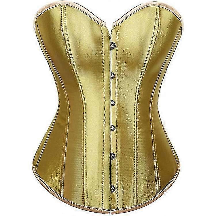 Womens Satin Corset Sexy Bustier Gothic Lace Up Boned Corset Top Shapewear Classic Clubwear