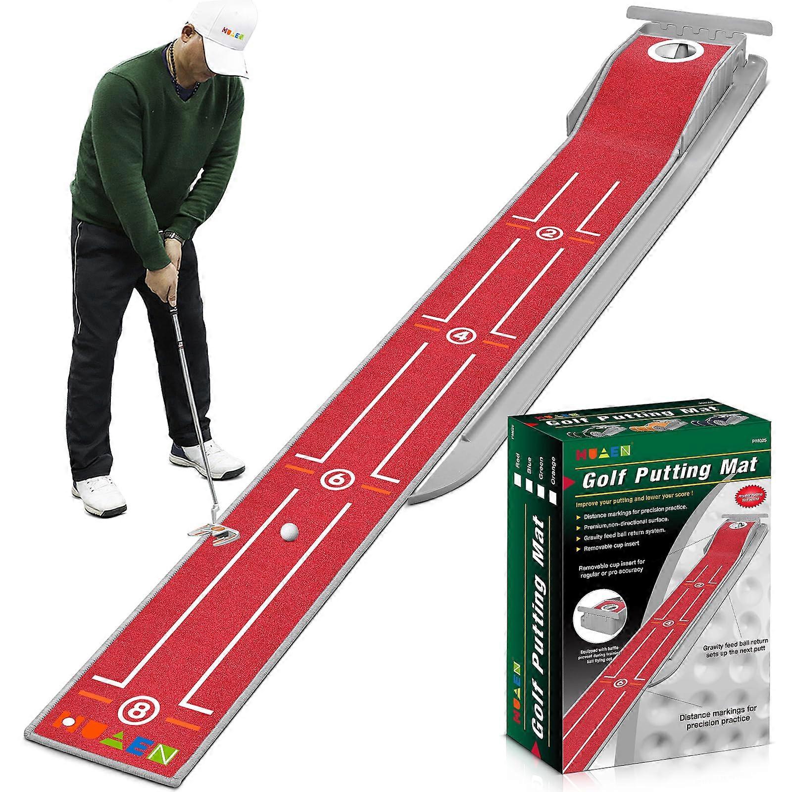 Mini Golf Putping Matte Indoor Outdoor Putting Mat With Return Alignment Guide And Velvet Crystal Mat