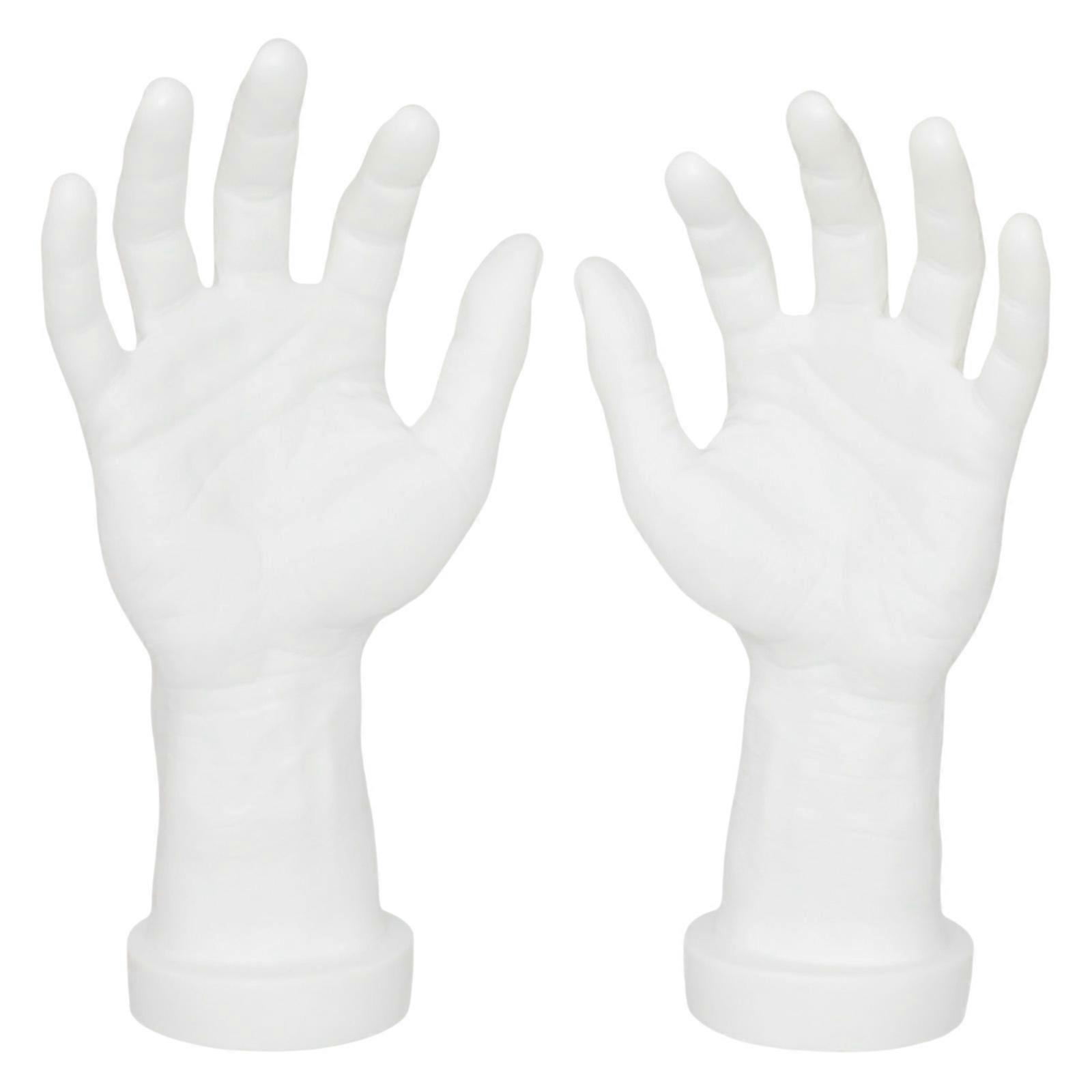 2Pieces Male Hand Models for Ring Display and Video Props Easy to Clean Mannequin Hands Male Hand Display Models White