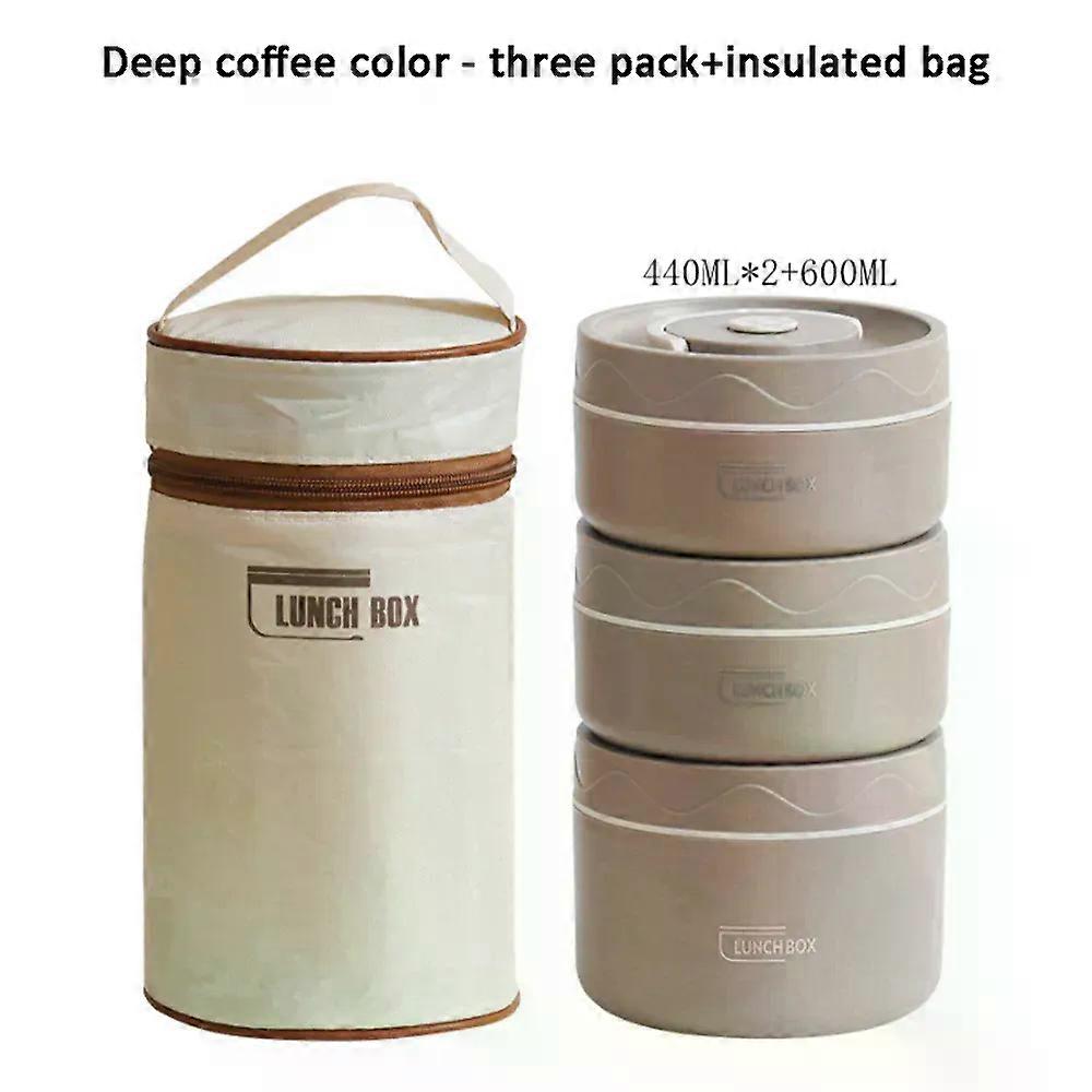 Portable Insulated Food Lunch Container Set with Thermal Lunch Box 3 Separate Stackable Lunch Container for Adult Kids