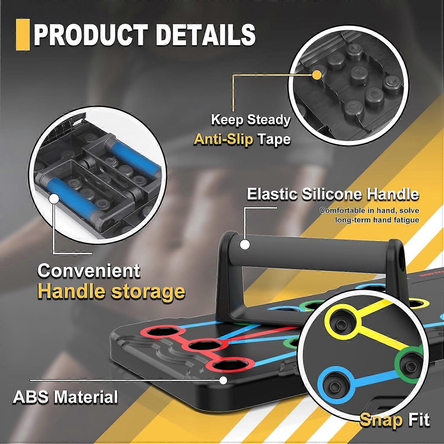 ポータブル筋力トレーニング用の折りたたみ式プッシュアップジムラック。男性と女性のための頑丈で安定したホームジムエクササイズ機器