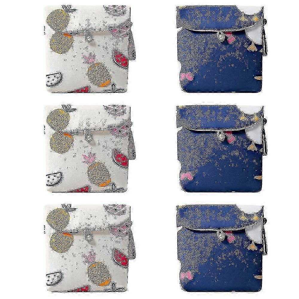 6 Pcs Menstruation Fminine Premire Priode Sacs Portable Serviette Sanitaire Serviettes Tampons Sac de rangement Excellent